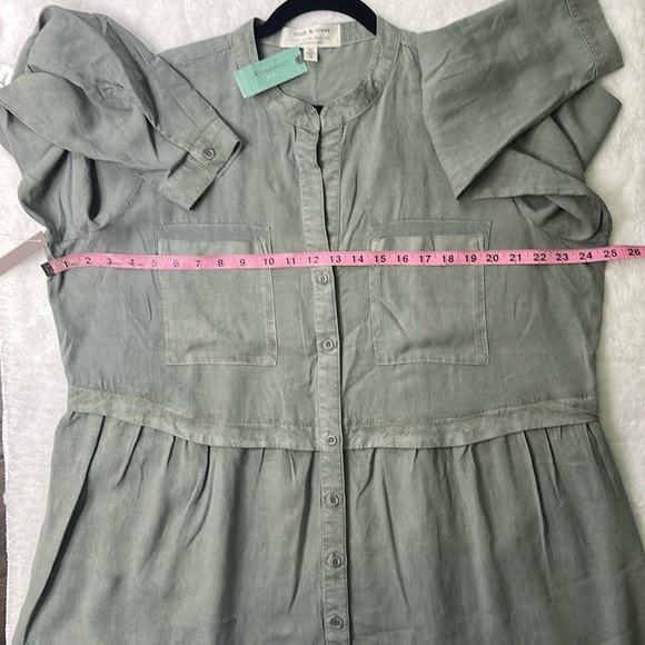 NWT-Anthropologie -Cloth and stone-Size-1X-Gray Button-Down Dress- - Picture 5 of 16